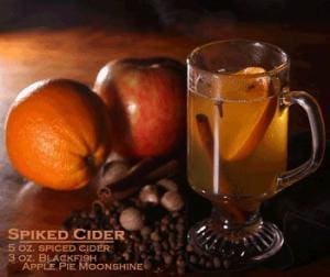 Hot spiced cider with alcohol